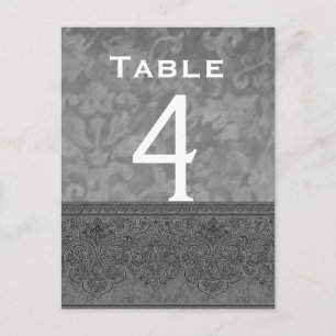 Tarjeta de número de tabla de casamiento de Damasc