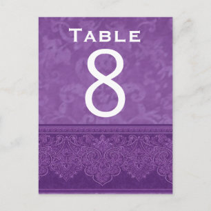 Tarjeta de número de tabla de casamiento de Damasc
