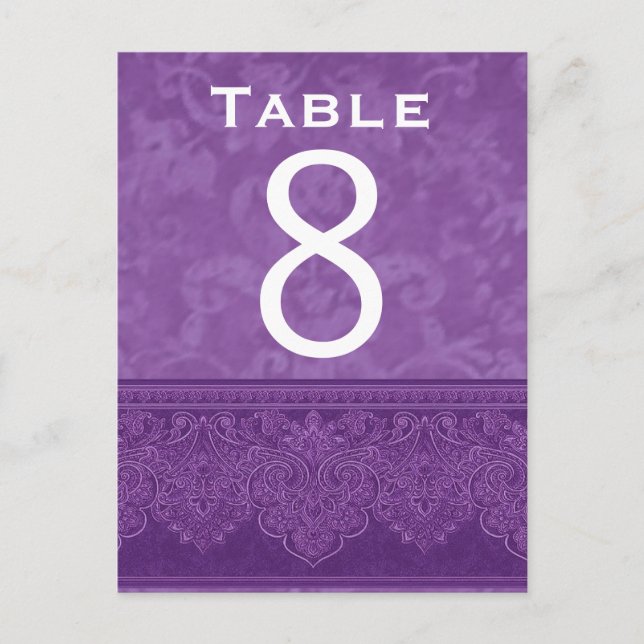 Tarjeta de número de tabla de casamiento de Damasc (Anverso)