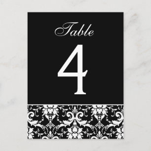 Tarjeta de número de tabla de casamiento de Damasc
