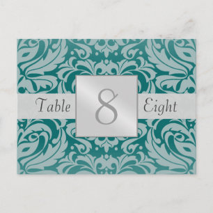Tarjeta de número de tabla de casamiento de Damasc