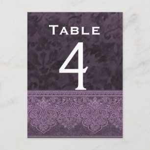 Tarjeta de número de tabla de casamiento de Damasc