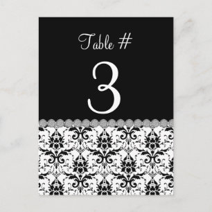 Tarjeta de número de tabla de casamiento de Damask