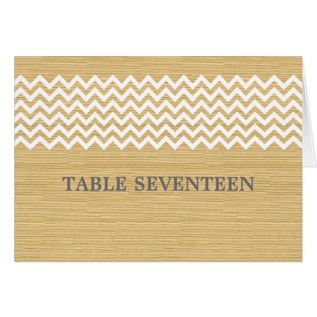 Tarjeta de número de tabla de cheurón ruso marfile (Anverso (Horizontal))