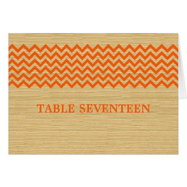 Tarjeta de número de tabla de cheurón ruso naranja (Anverso (Horizontal))