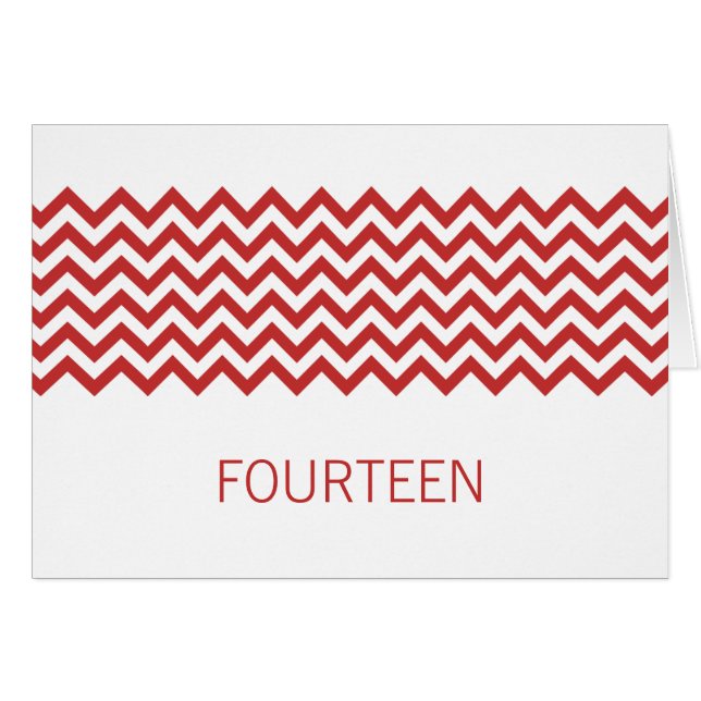 Tarjeta de número de tabla de cheurón simple roja (Anverso (Horizontal))