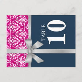 Tarjeta de número de tabla de cinta plateada Damas