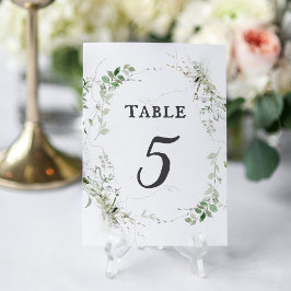 Tarjeta de número de tabla de color de agua de la