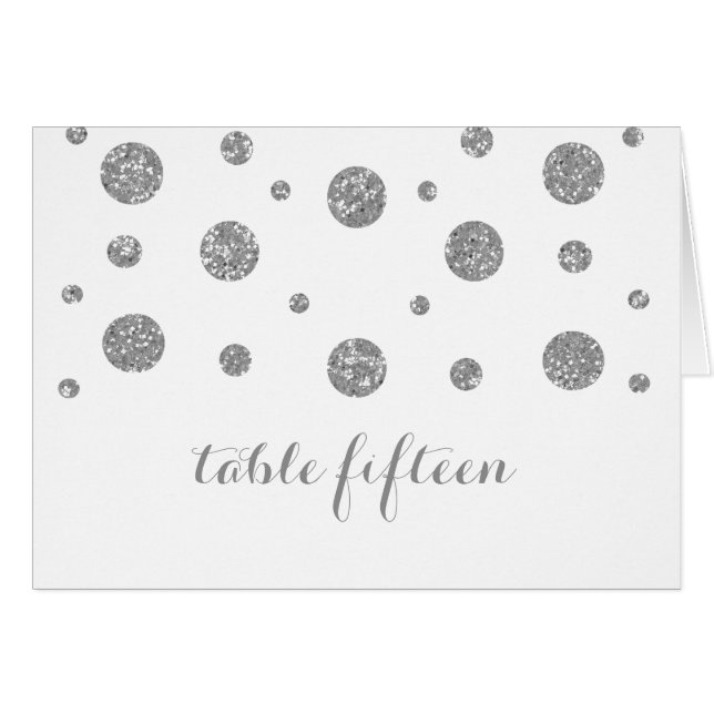 Tarjeta de número de tabla de confetti Purpurina p (Anverso (Horizontal))