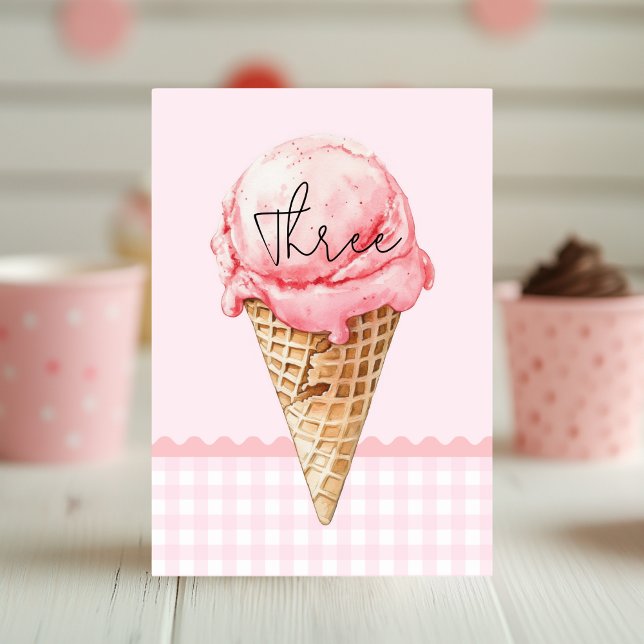 Tarjeta de número de tabla de cono de helado | Acu (Subido por el creador)