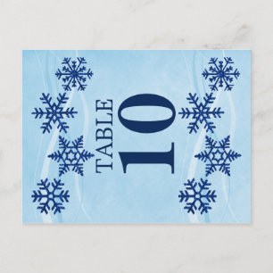 Tarjeta de número de tabla de copos de nieve de in