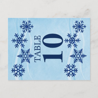 Tarjeta de número de tabla de copos de nieve de in