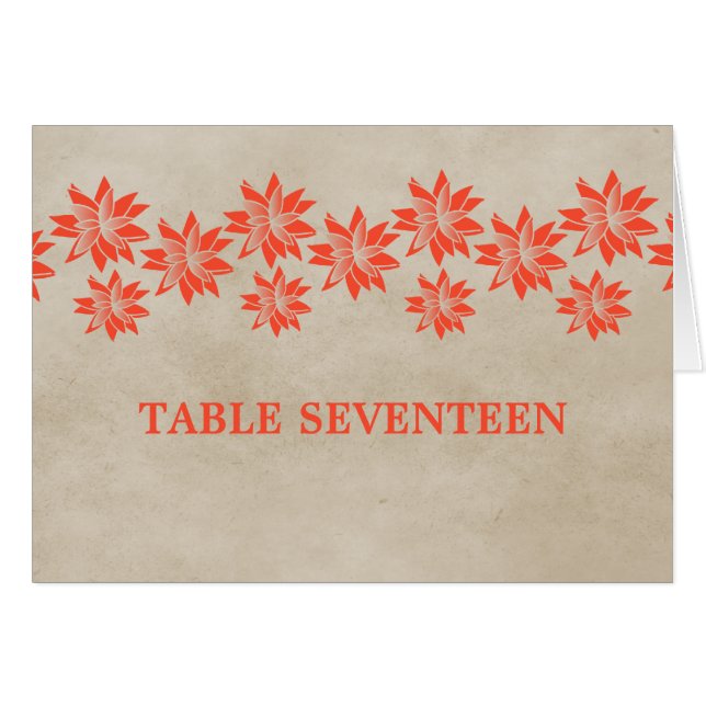 Tarjeta de número de tabla de cosecha de naranja (Anverso (Horizontal))