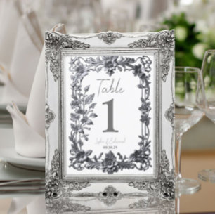 Tarjeta de número de tabla de cosecha floral plate