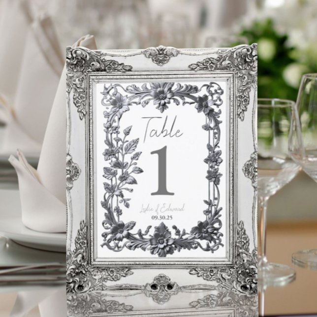 Tarjeta de número de tabla de cosecha floral plate (Subido por el creador)