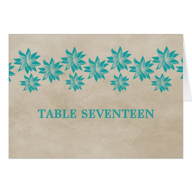 Tarjeta de número de tabla de cosecha verde azulad (Anverso (Horizontal))