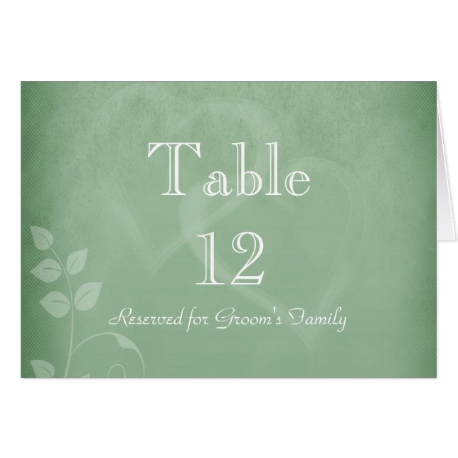 Tarjeta de número de tabla de cosecha verde de sab (Anverso (Horizontal))
