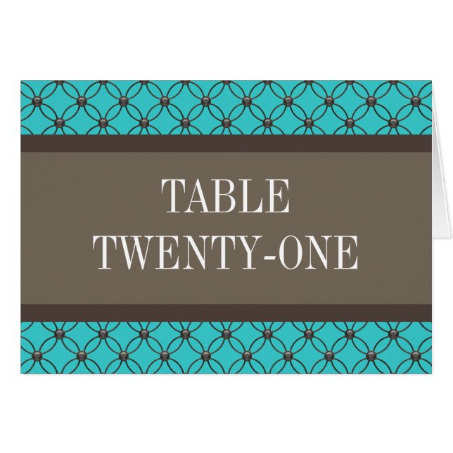 Tarjeta de número de tabla de cuarzo Aqua Fancy (Anverso (Horizontal))