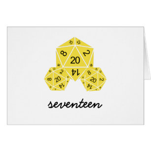 Tarjeta de número de tabla de dados D20 amarillo