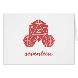 Tarjeta de número de tabla de dados de Red D20