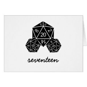 Tarjeta de número de tabla de dados Ebony D20