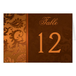 Tarjeta de número de tabla de damasco de cobre y m