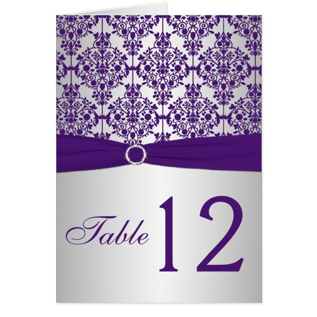 Tarjeta de número de tabla de Damasco plateado y p (Frente)