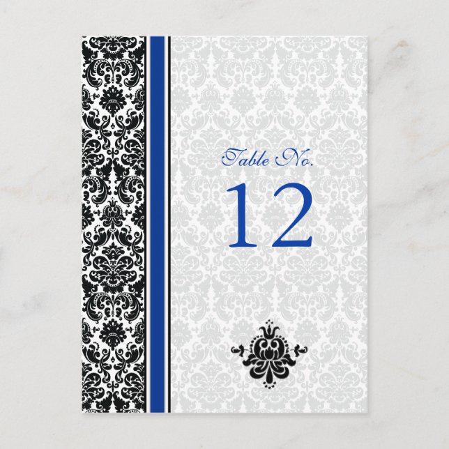 Tarjeta de número de tabla de damascos azules, neg (Anverso)