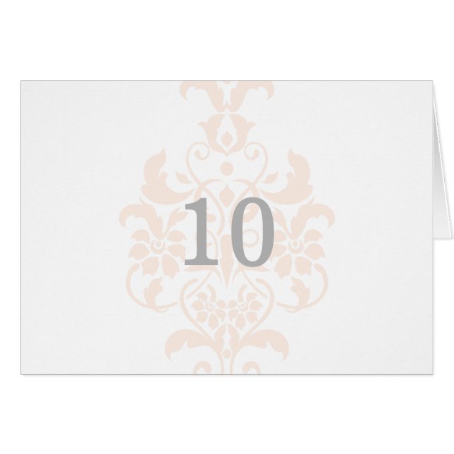 Tarjeta de número de tabla de damascos sutiles de  (Anverso (Horizontal))