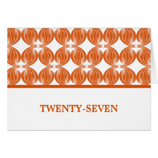 Tarjeta de número de tabla de Deco moderno naranja