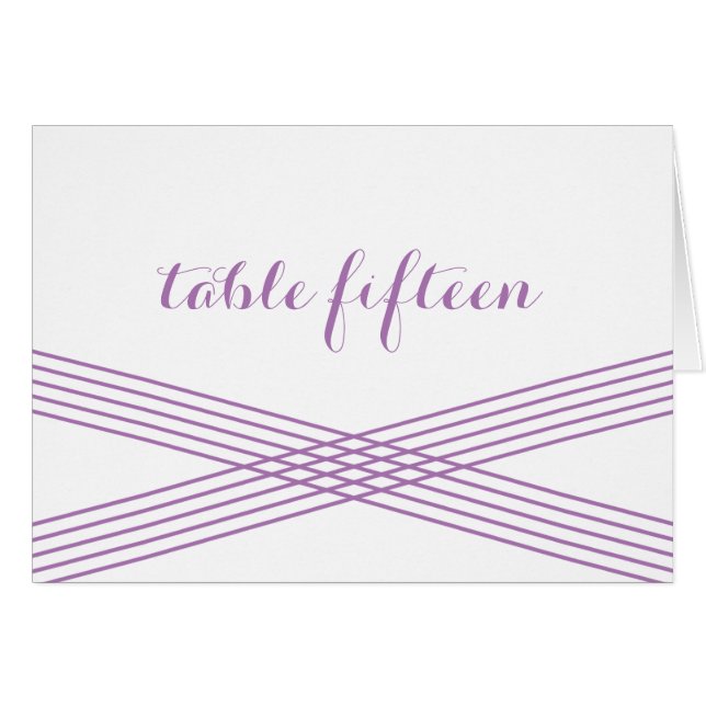 Tarjeta de número de tabla de deco morado moderno (Anverso (Horizontal))
