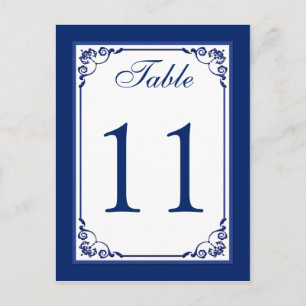 Tarjeta de número de tabla de desplazamiento real 