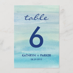 Tarjeta de número de tabla de doble cara del océan