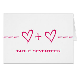 Tarjeta de número de tabla de ecuación de corazón