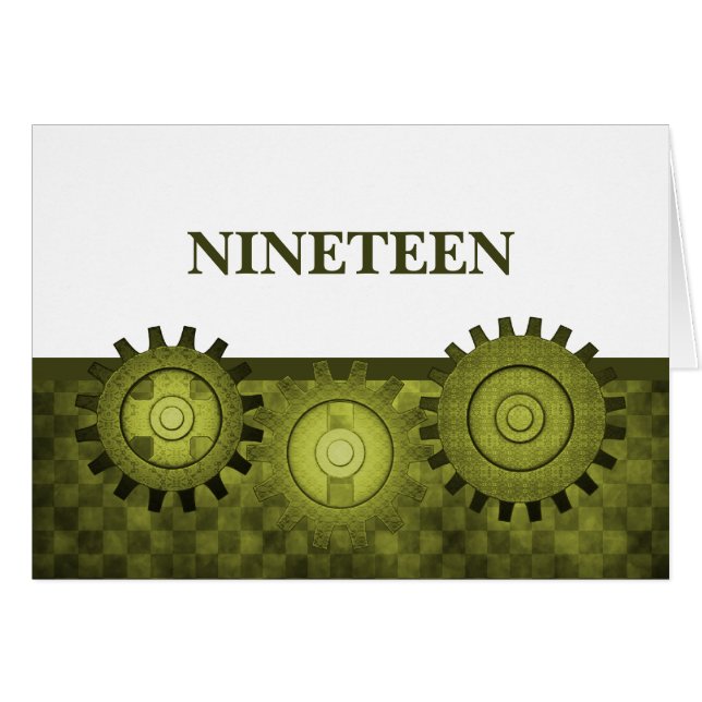 Tarjeta de número de tabla de engranajes de vapor, (Anverso (Horizontal))