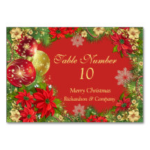 Tarjeta de número de tabla de Fiestas de Navidades