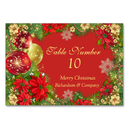 Tarjeta de número de tabla de Fiestas de Navidades
