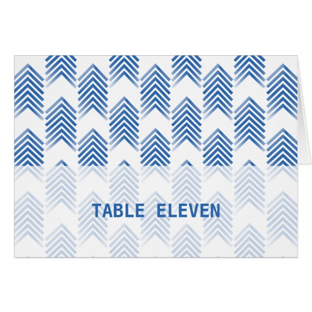 Tarjeta de número de tabla de flechas tribales azu (Anverso (Horizontal))