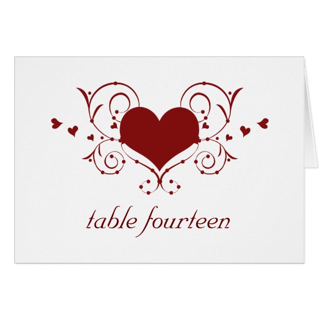 Tarjeta de número de tabla de floración cardíaca,  (Anverso (Horizontal))