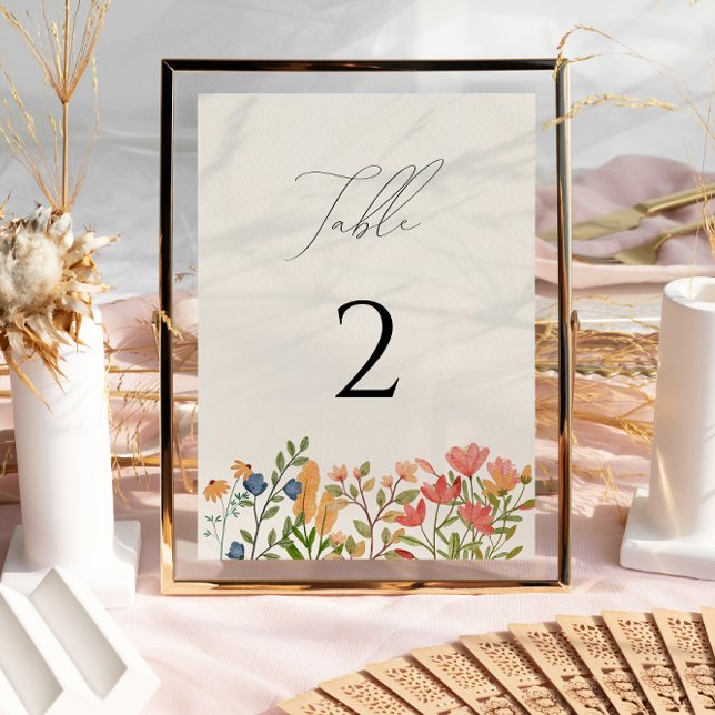 Tarjeta de número de tabla de guión de flor silves (Subido por el creador)