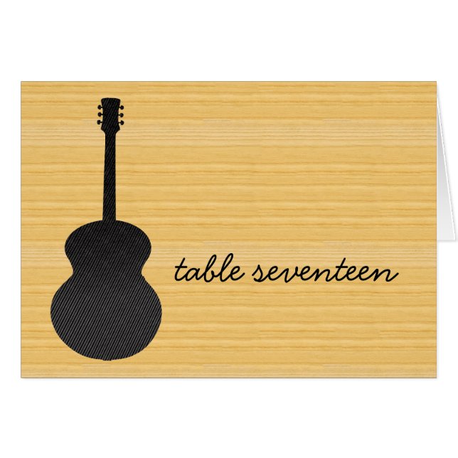 Tarjeta de número de tabla de guitarra de país gri (Anverso (Horizontal))