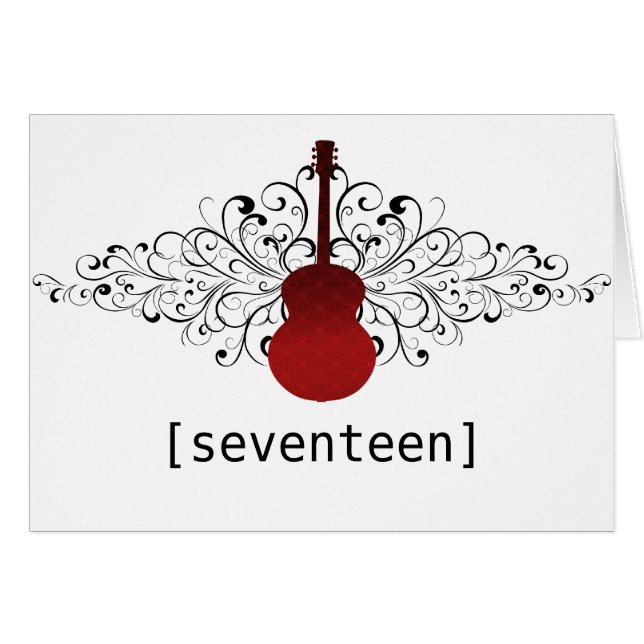 Tarjeta de número de tabla de guitarra de Red Swir (Anverso (Horizontal))