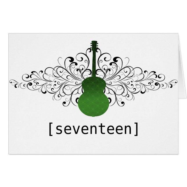 Tarjeta de número de tabla de guitarra de Swirls v (Anverso (Horizontal))