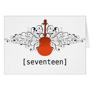 Tarjeta de número de tabla de guitarra del naranja
