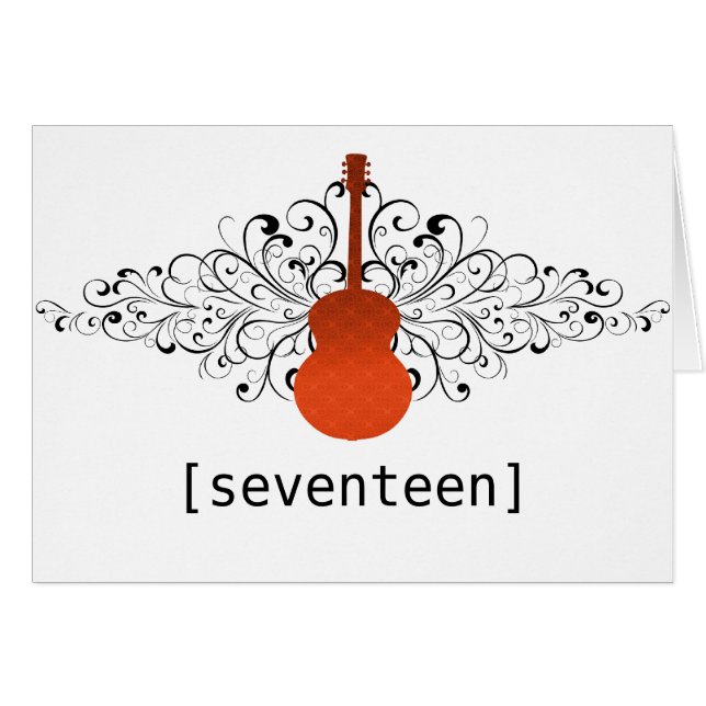 Tarjeta de número de tabla de guitarra del naranja (Anverso (Horizontal))