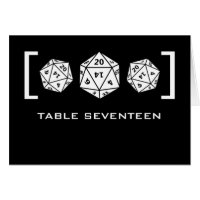 Tarjeta de número de tabla de jugador de dados D20