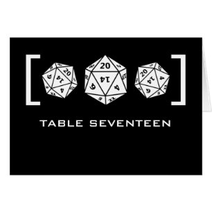 Tarjeta de número de tabla de jugador de dados D20