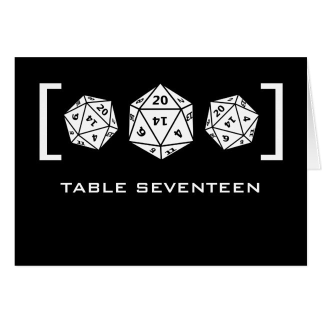 Tarjeta de número de tabla de jugador de dados D20 (Anverso (Horizontal))
