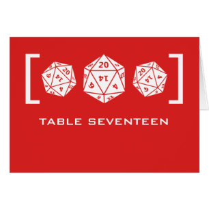 Tarjeta de número de tabla de jugador de dados Red