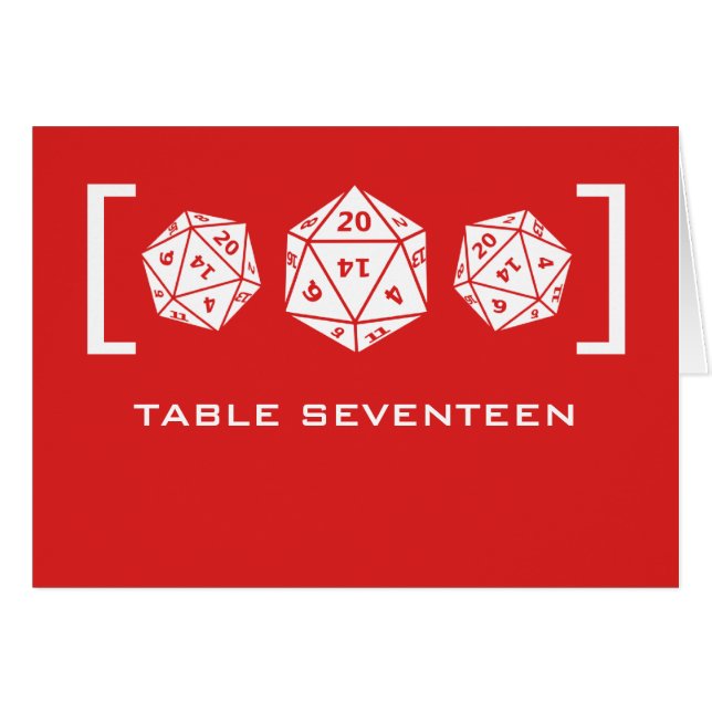 Tarjeta de número de tabla de jugador de dados Red (Anverso (Horizontal))